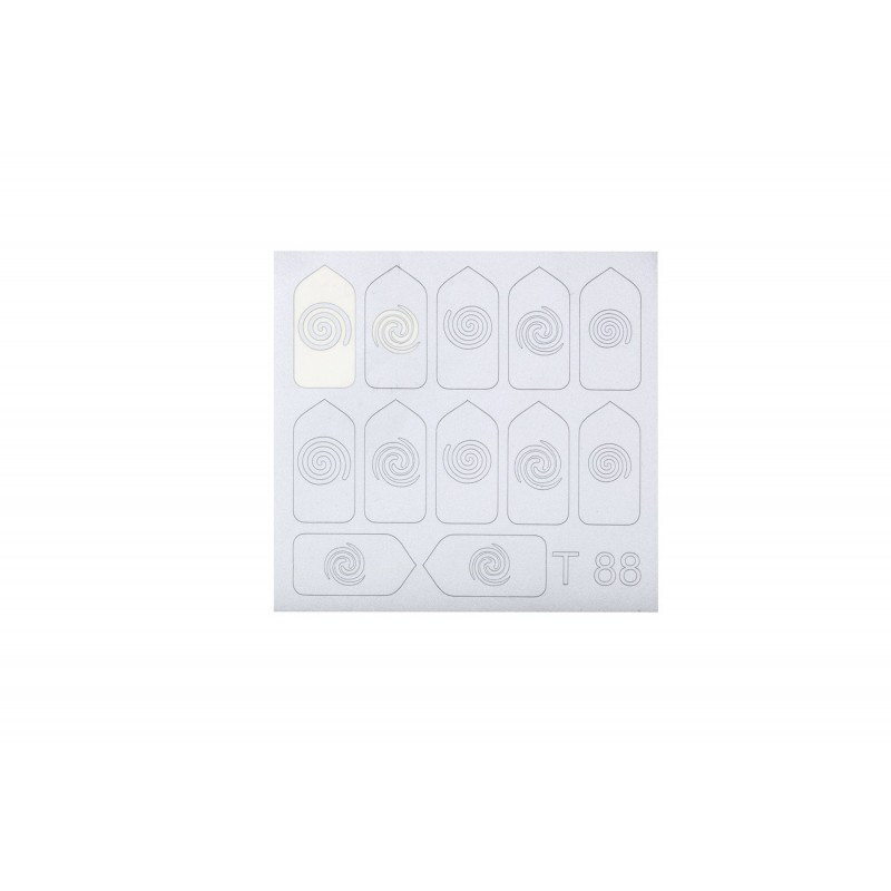 - POSTQUAM - Pegatinas Nail Art Vinil Silver Spirals