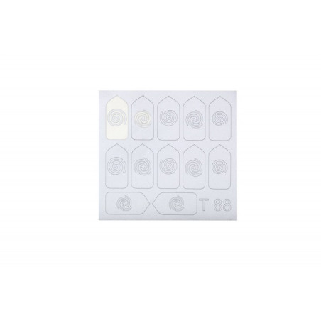 - POSTQUAM - Pegatinas Nail Art Vinil Silver Spirals