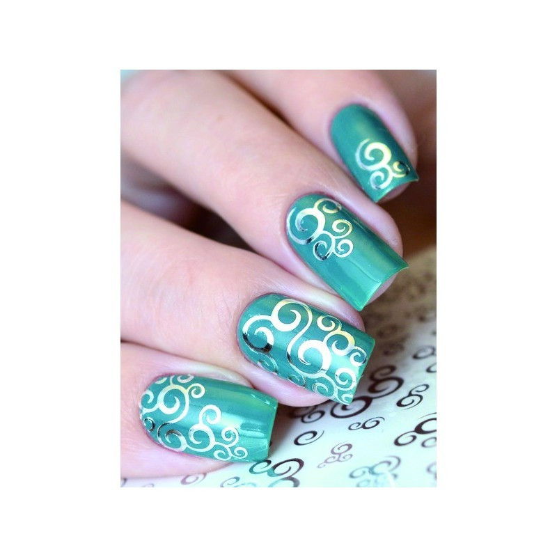 - POSTQUAM - Pegatinas Nail Art Stickers Silver Filigree