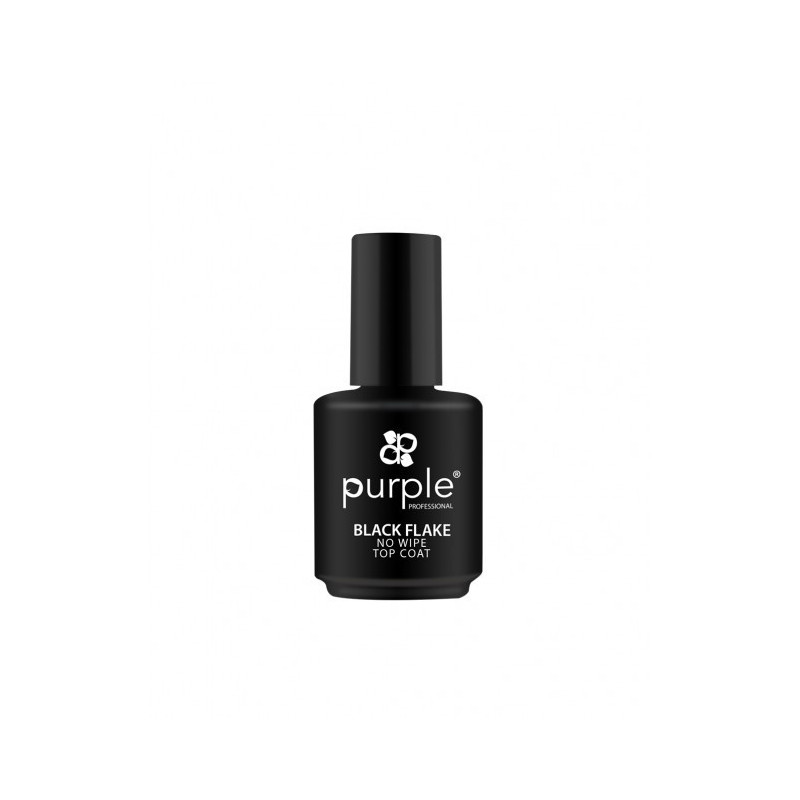 - PURPLE - Top Coat BLACK FLAKE No Wipe 15 ml