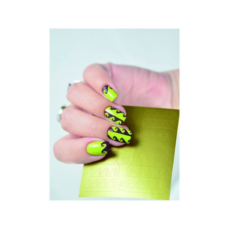 - POSTQUAM - Pegatinas Nail Art Vinil Silver Sea Waves