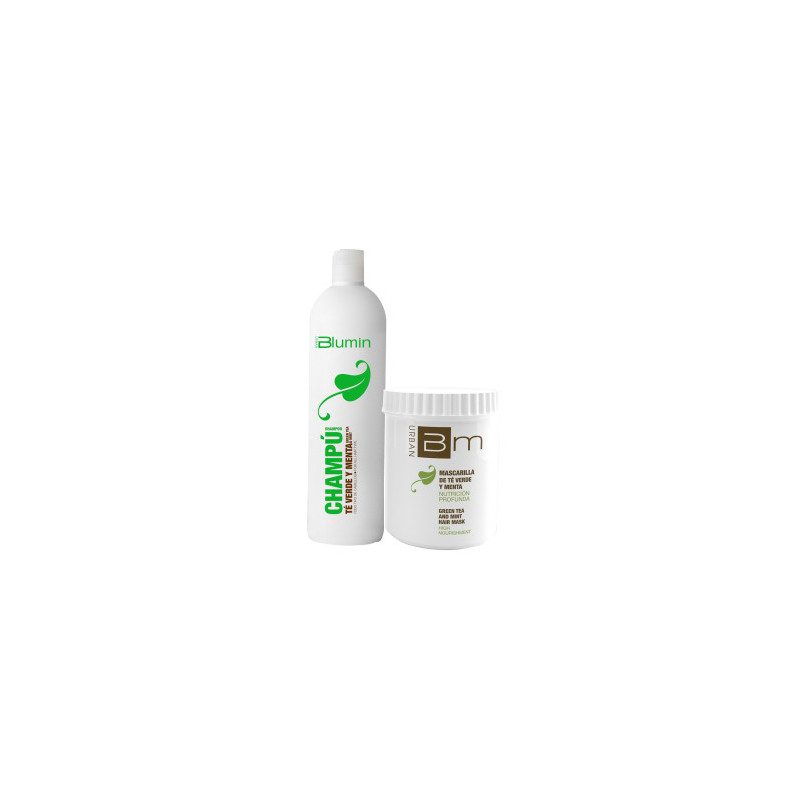 - TAHE - Pack Blumin Té Verde y Menta (champú 1000 ml + mascarilla 700 ml)