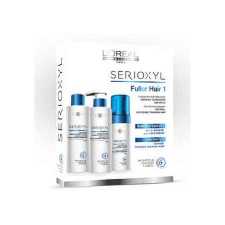 - L´OREAL - Pack SERIOXYL anticaída Cabellos Naturales (champú 250 ml + acondicionador 250 ml + tratamiento 125 ml)
