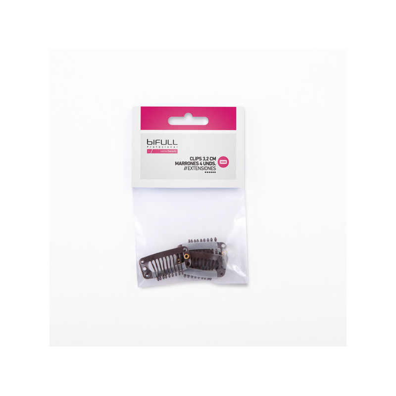 - BIFULL - Clips 3.2 cm MARRONES 4 unidades