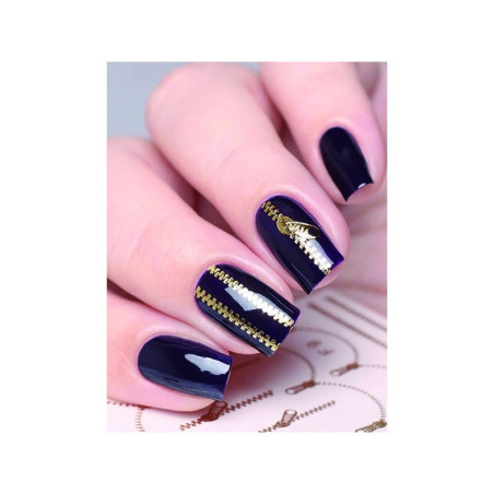 - POSTQUAM - Pegatinas Nail Art Stickers Gold Zipper