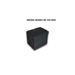 - MDM - Toallas NEGRAS Spun-lace para el cabello 40x80 cm 100 unidades
