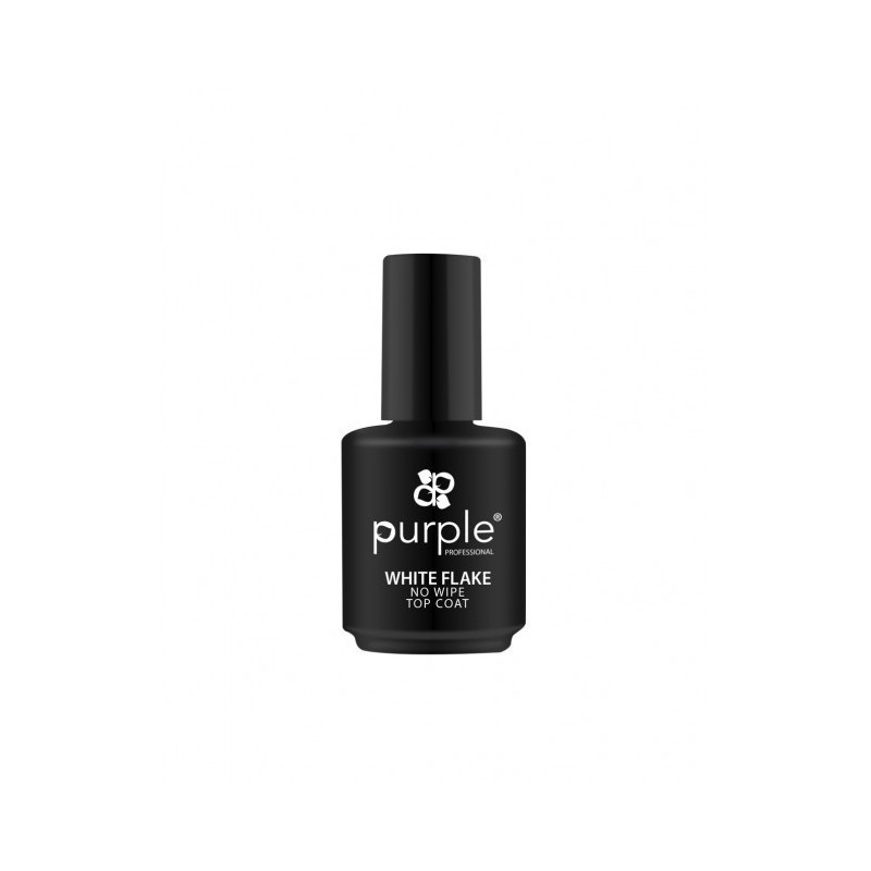 - PURPLE - Top Coat WHITE FLAKE No Wipe 15 ml