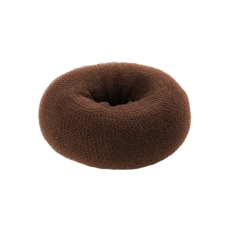 - EUROSTIL - Relleno moño circular 6.5 cm color castaño