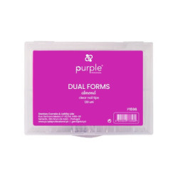 - PURPLE - Tips para Uñas Dual Forms ALMOND Clear 120 unidades