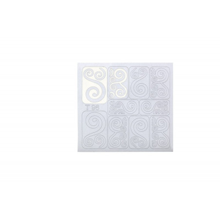 - POSTQUAM - Pegatinas Nail Art Vinil Silver Waves